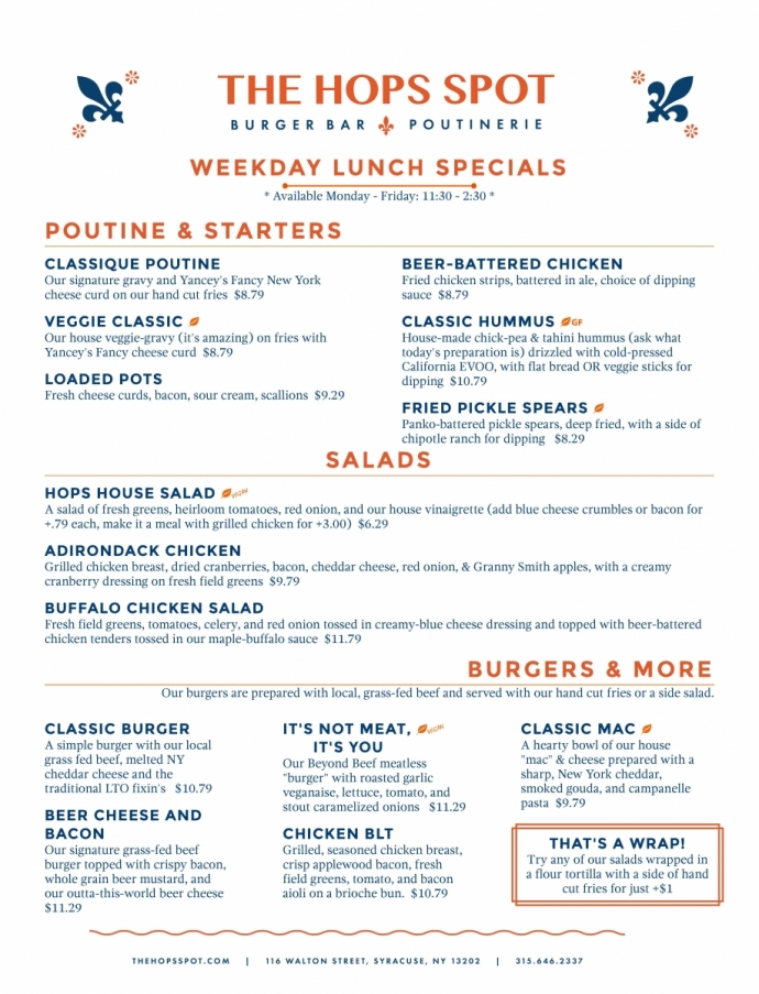 The Hops Spot New Lunch Menu CenterState CEO